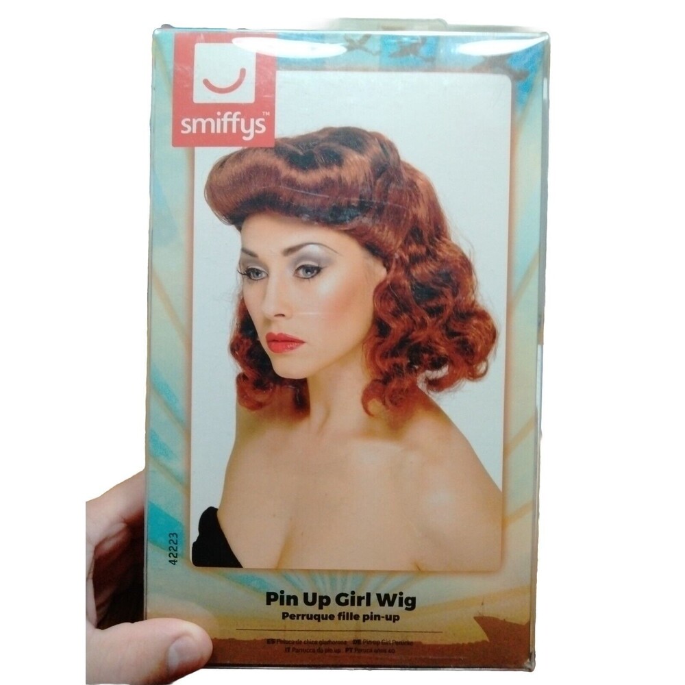 Smiffys Pin Up Girl  Wig Marilyn Monroe Auburn With Loose Curls